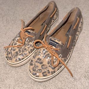 Sperry Top-Sider Leopard Print Bahama Skimmer Slip-On Boat Shoes Loafers Size 6